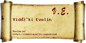 Vidéki Evelin névjegykártya