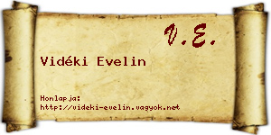 Vidéki Evelin névjegykártya